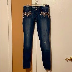 Express Embellished and Distressed Jeans Size 6